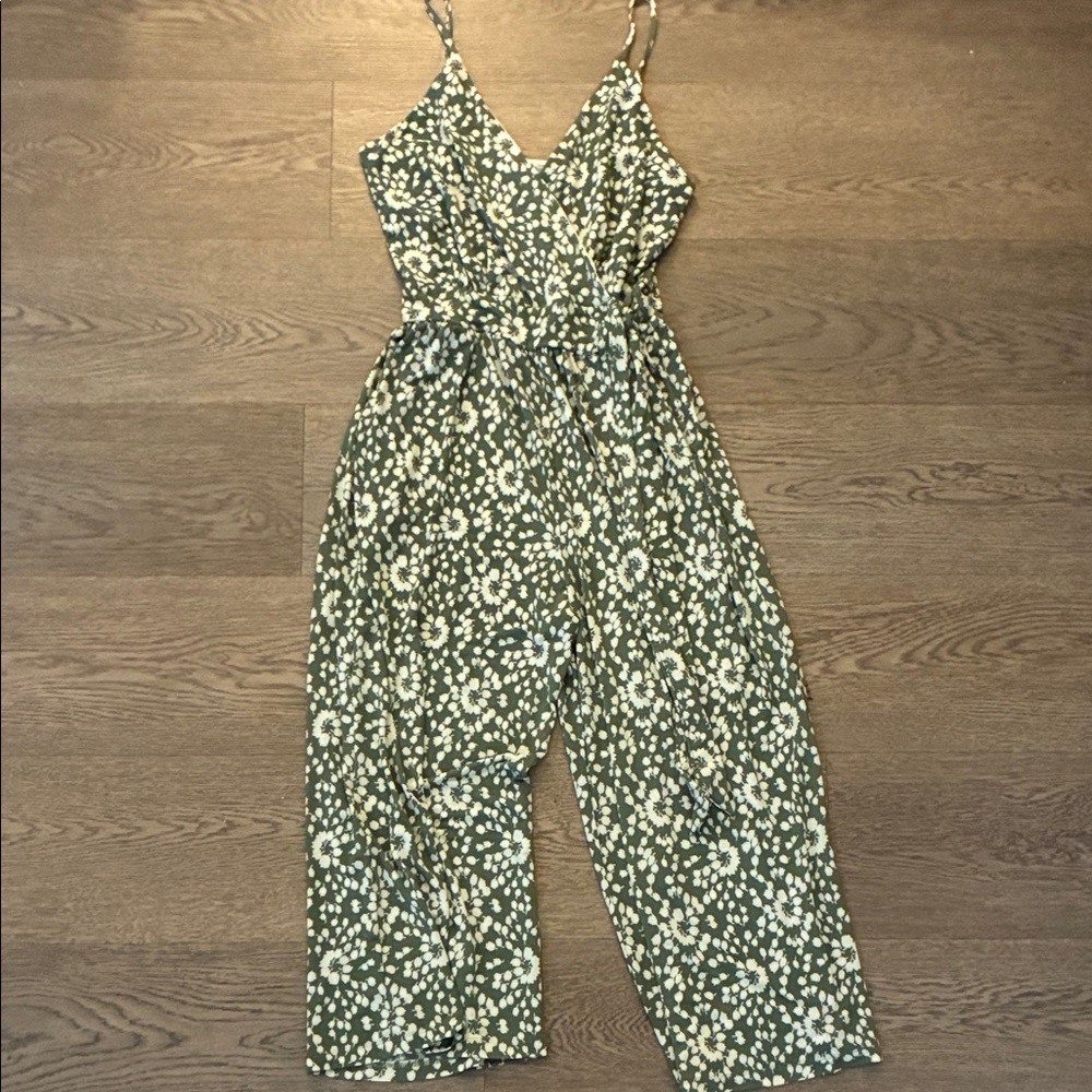 Kaileigh Green Floral Print Jumpsuit